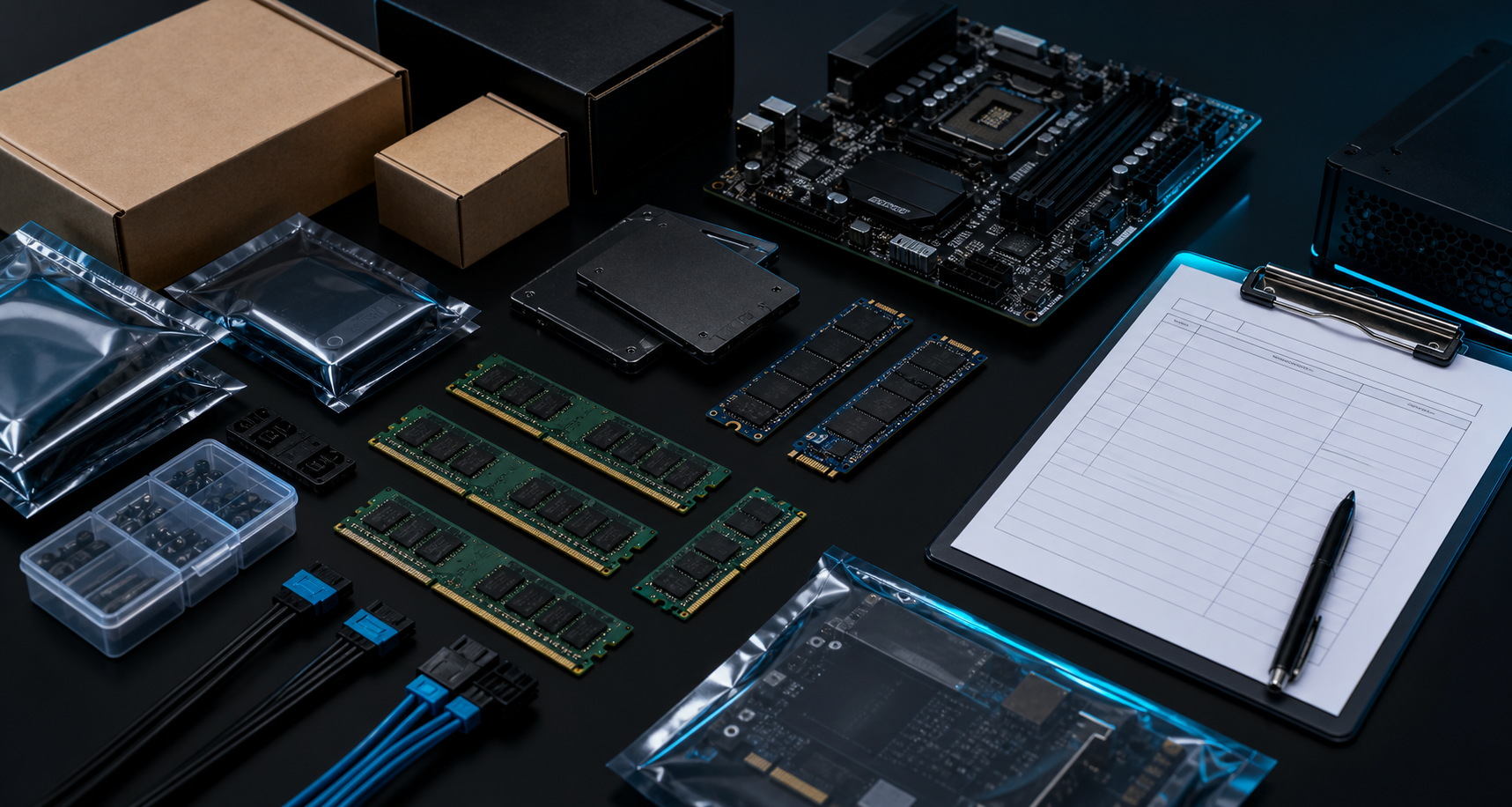Computer memory, storage, and neutral packaged electronics components